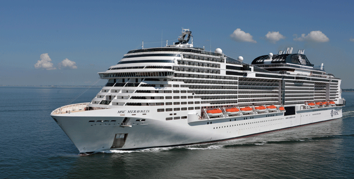 Het 4-sterren cruiseschip MSC Meraviglia © Bernard Biger STX France/MSC Cruises