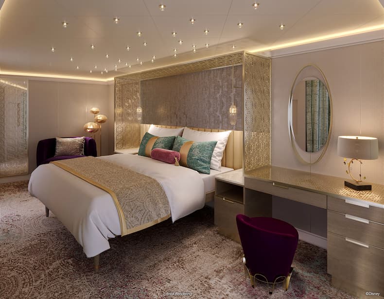 Voorbeeld van een hut op de Disney Treasure. © Disney Cruise Line
