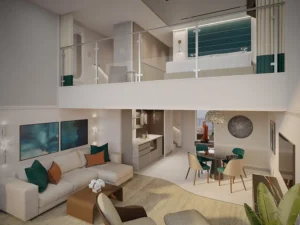 Aan boord van de Seven Seas Prestige zijn 15 Grand Loft Suites. © Regent Seven Seas Cruises.