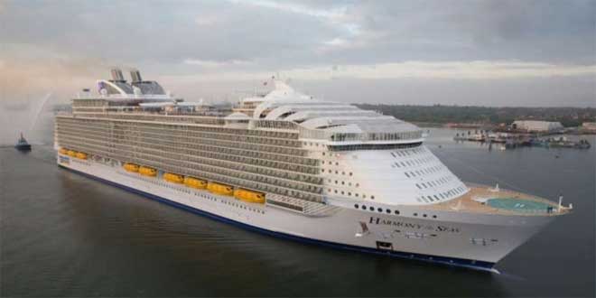 Grootste cruiseschip ter wereld even in Rotterdam