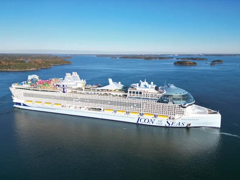 The Icon of the Seas is het grootste cruiseschip ter wereld. © Royal Caribbean International.