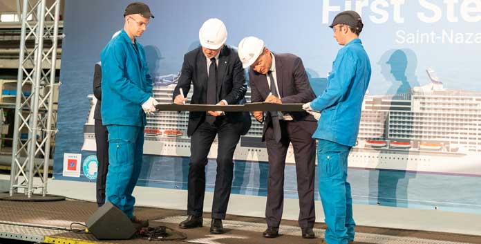 Het eerste staal voor de MSC Virtuosa werd in juni 2018 gesneden © MSC Cruises.