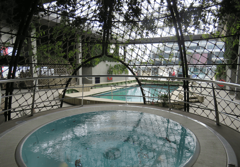 De Botanic Garden is een nieuw zwembad-concept op de MSC World Europa. © Nico van Dijk / Decruisegids.nl