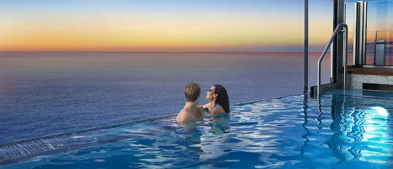 Artist impression van de Infinity Beach op de nieuwe Norwegian Luna. © Norwegian Cruise Line