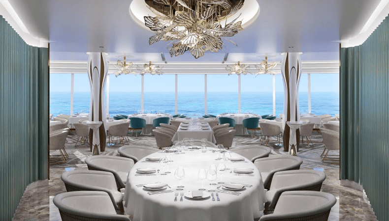 Het nieuwe Hudson's-restaurant op het achterschip van de Norwegian Prima. © Norwegian Cruise Line