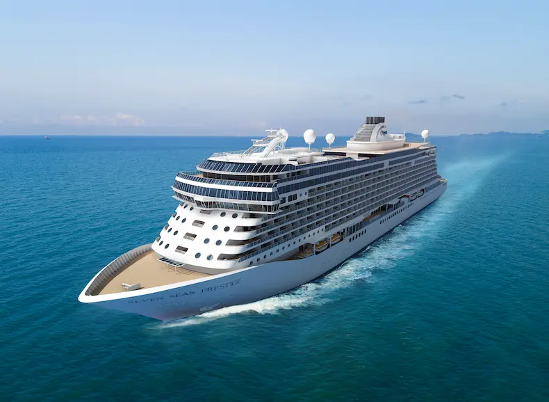 Artist impression van het nieuwe cruiseschip Seven Seas Prestige. © Regent Seven Seas Cruises